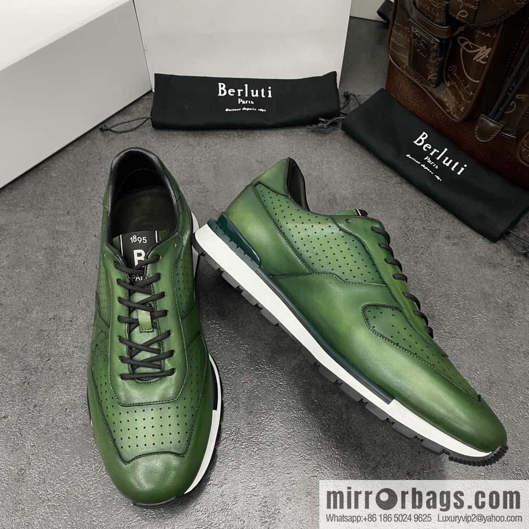 💋💍Berlut Bruti, Upgraded Third Generation Private Model Outsole Fast Track Leather Sneakers