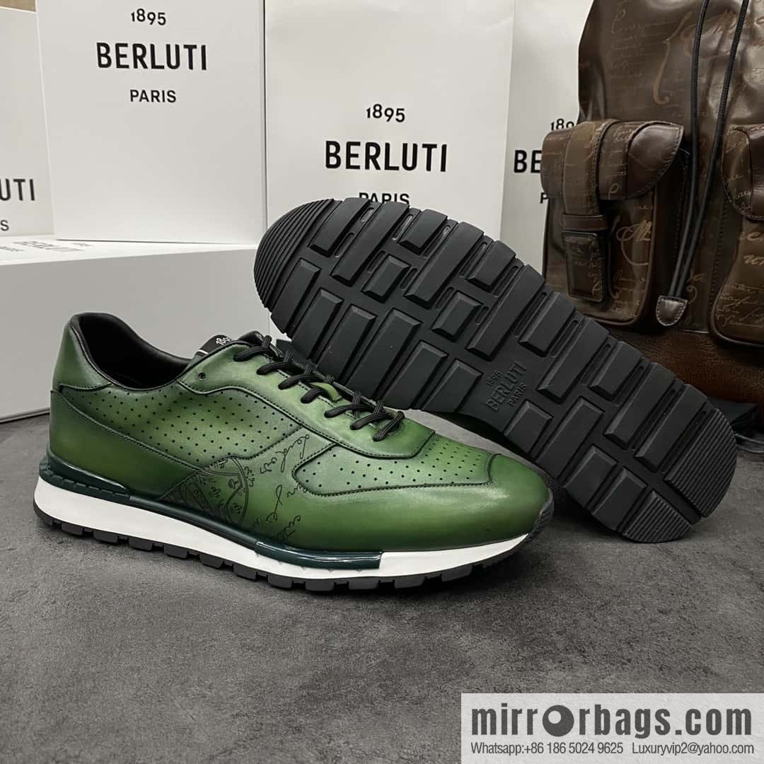 💋💍Berlut Bruti, Upgraded Third Generation Private Model Outsole Fast Track Leather Sneakers