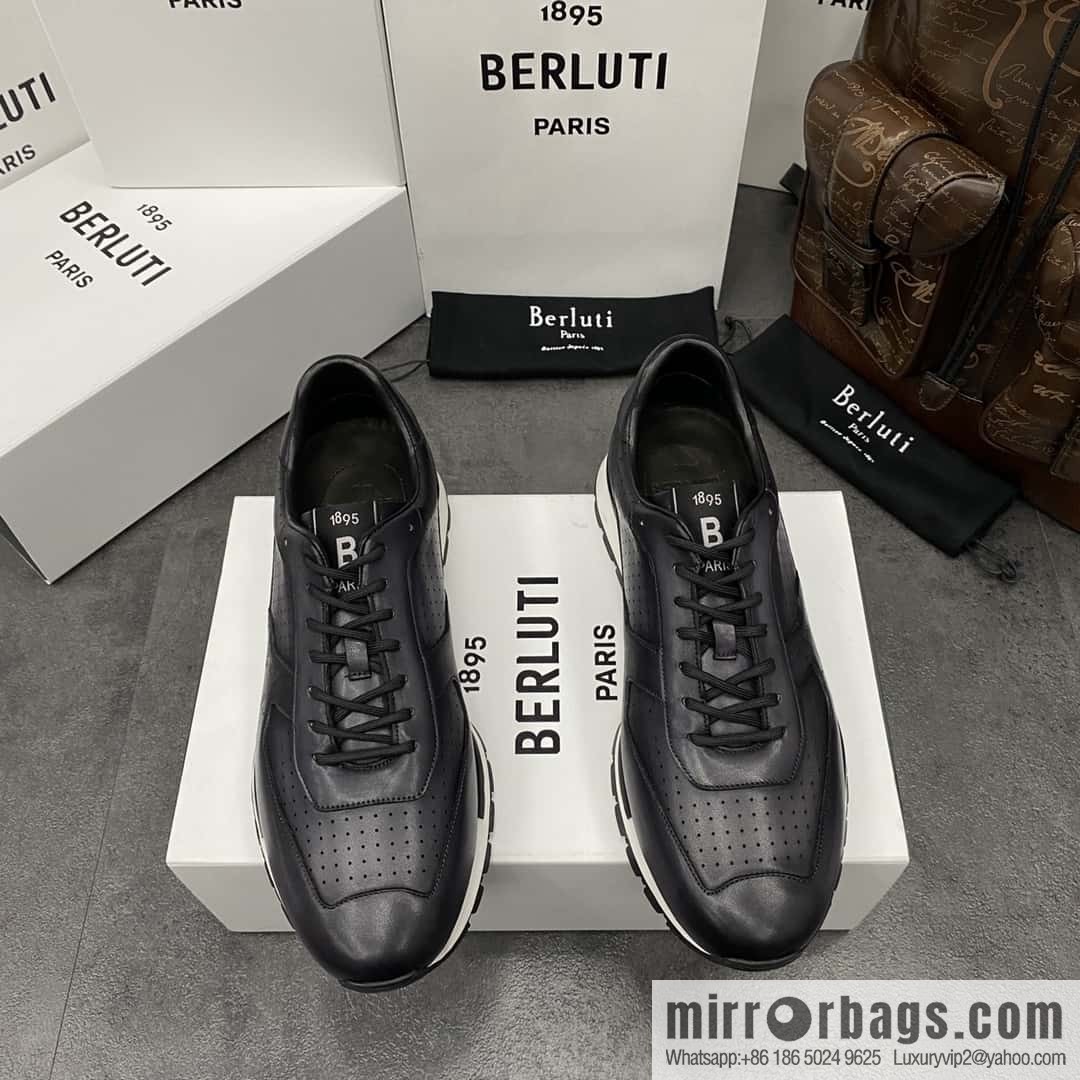 💋💍Berlut Bruti, Upgraded Third Generation Private Model Outsole Fast Track Leather Sneakers