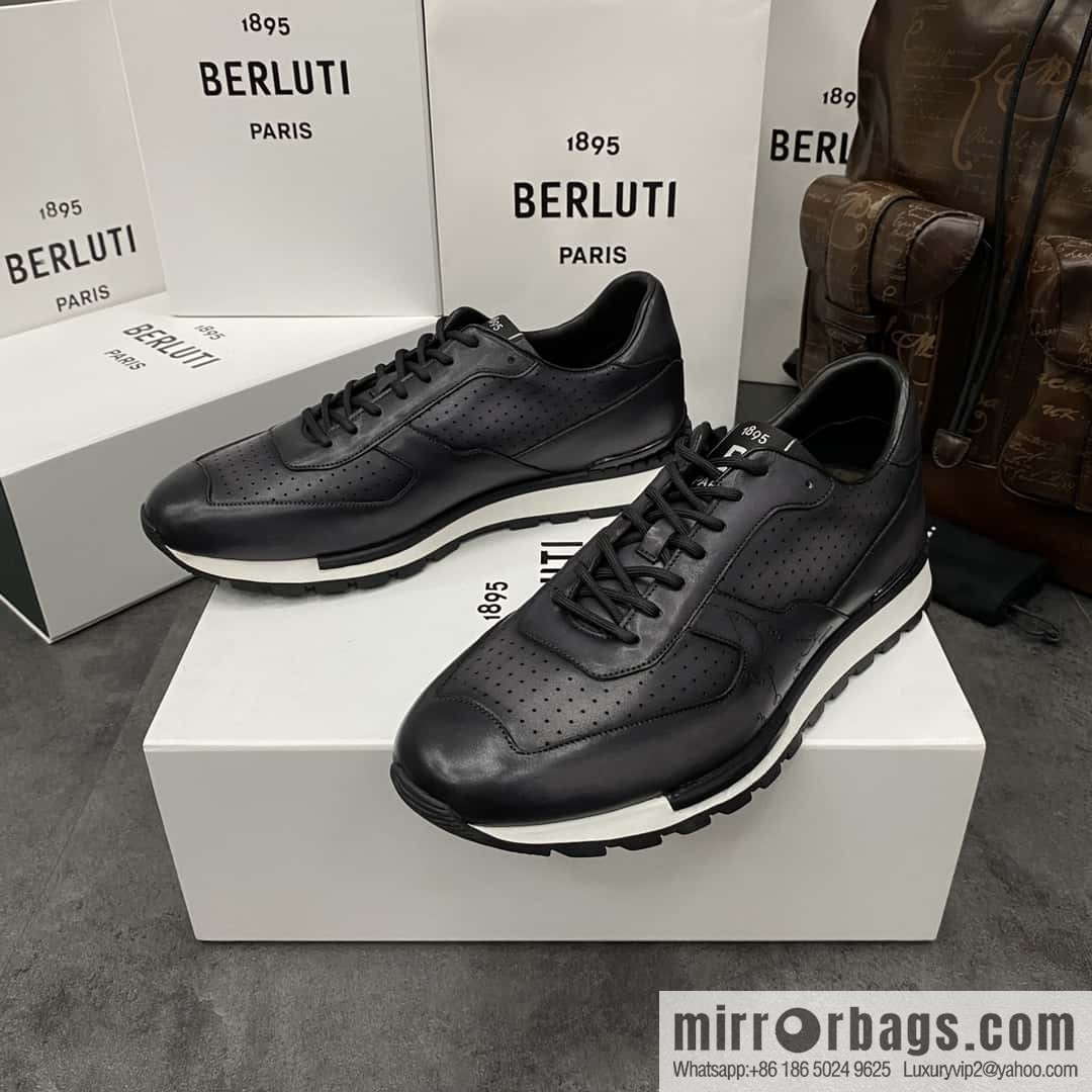 💋💍Berlut Bruti, Upgraded Third Generation Private Model Outsole Fast Track Leather Sneakers