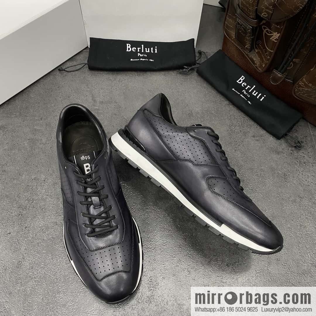 💋💍Berlut Bruti, Upgraded Third Generation Private Model Outsole Fast Track Leather Sneakers