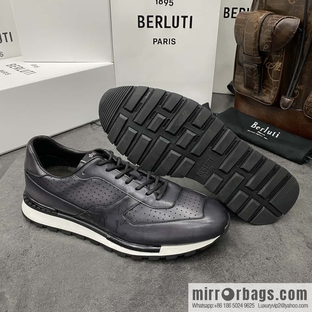 💋💍Berlut Bruti, Upgraded Third Generation Private Model Outsole Fast Track Leather Sneakers