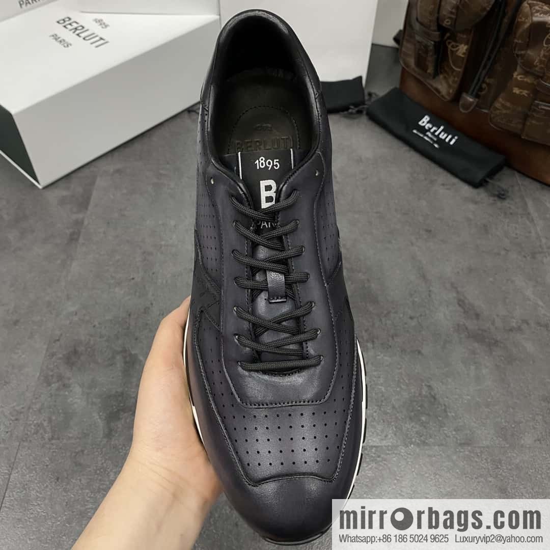 💋💍Berlut Bruti, Upgraded Third Generation Private Model Outsole Fast Track Leather Sneakers