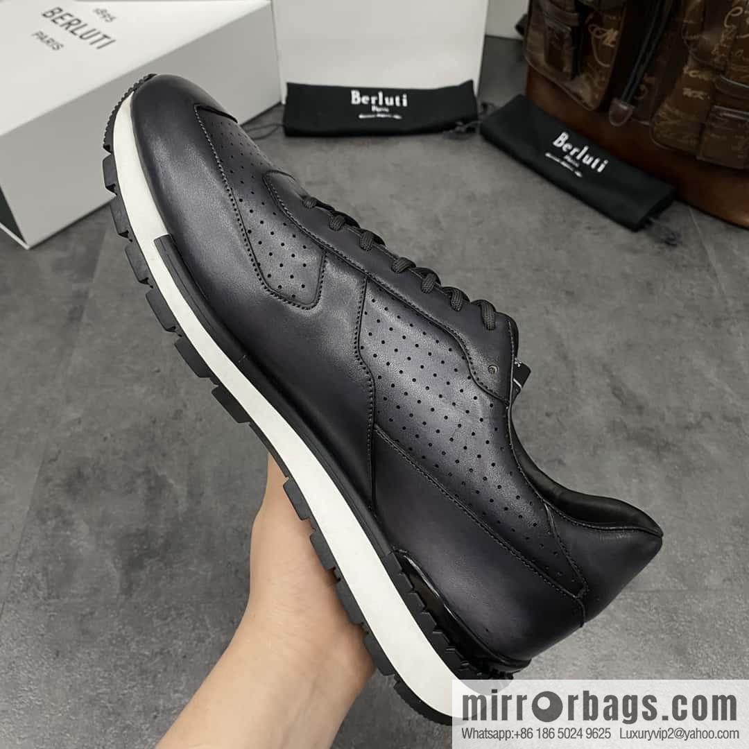 💋💍Berlut Bruti, Upgraded Third Generation Private Model Outsole Fast Track Leather Sneakers