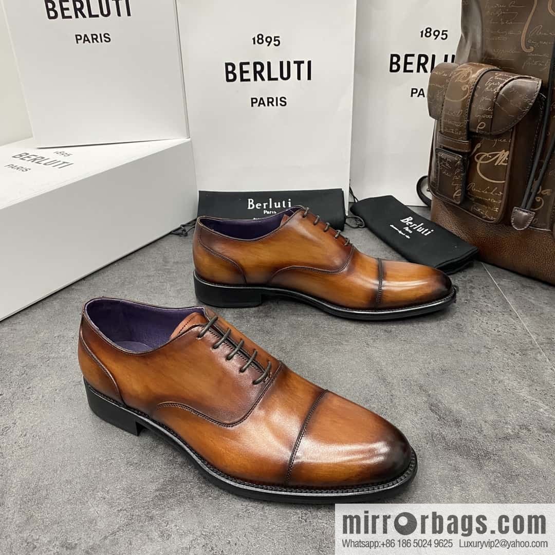 Hot Sale Returns Burlut Galet Hand Polished Cowhide Oxford Shoes
