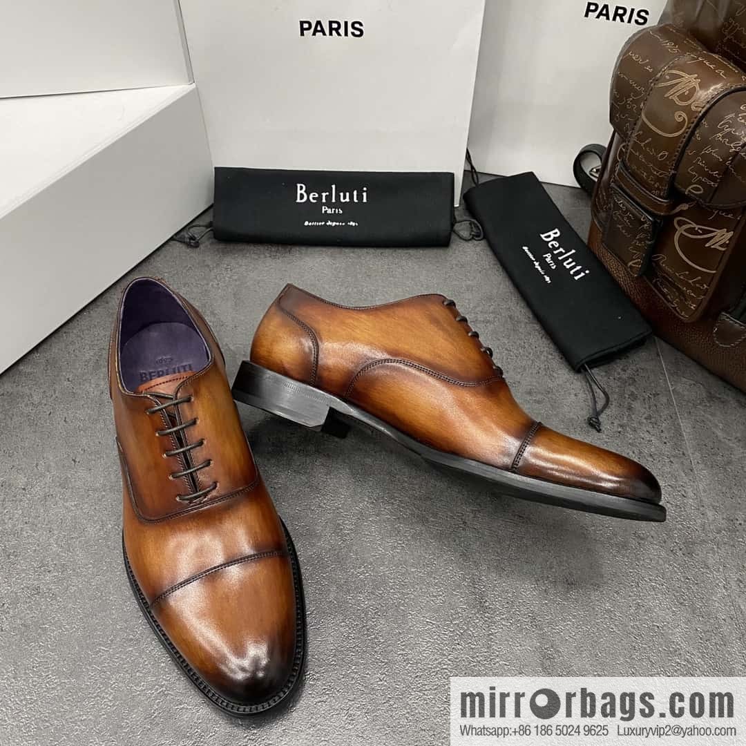 Hot Sale Returns Burlut Galet Hand Polished Cowhide Oxford Shoes