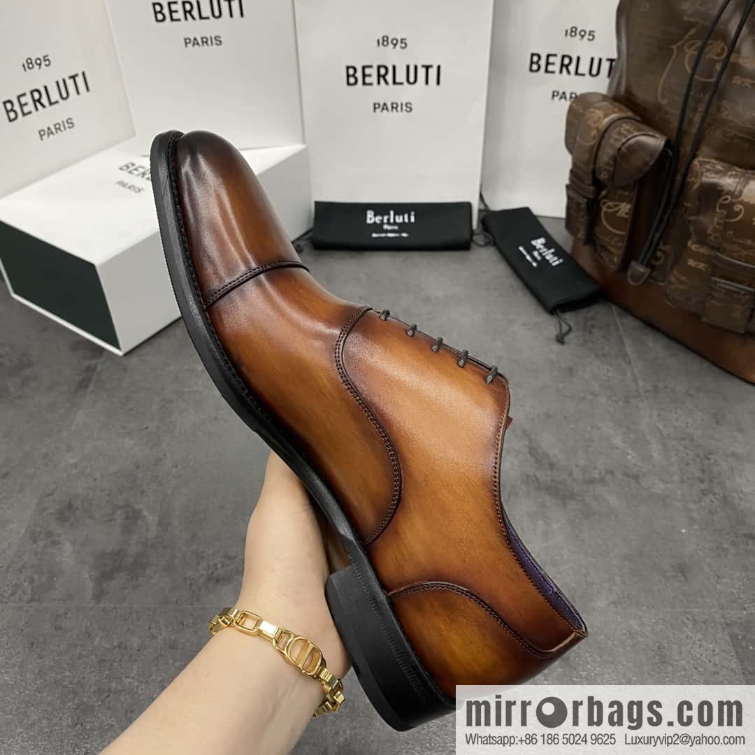 Hot Sale Returns Burlut Galet Hand Polished Cowhide Oxford Shoes