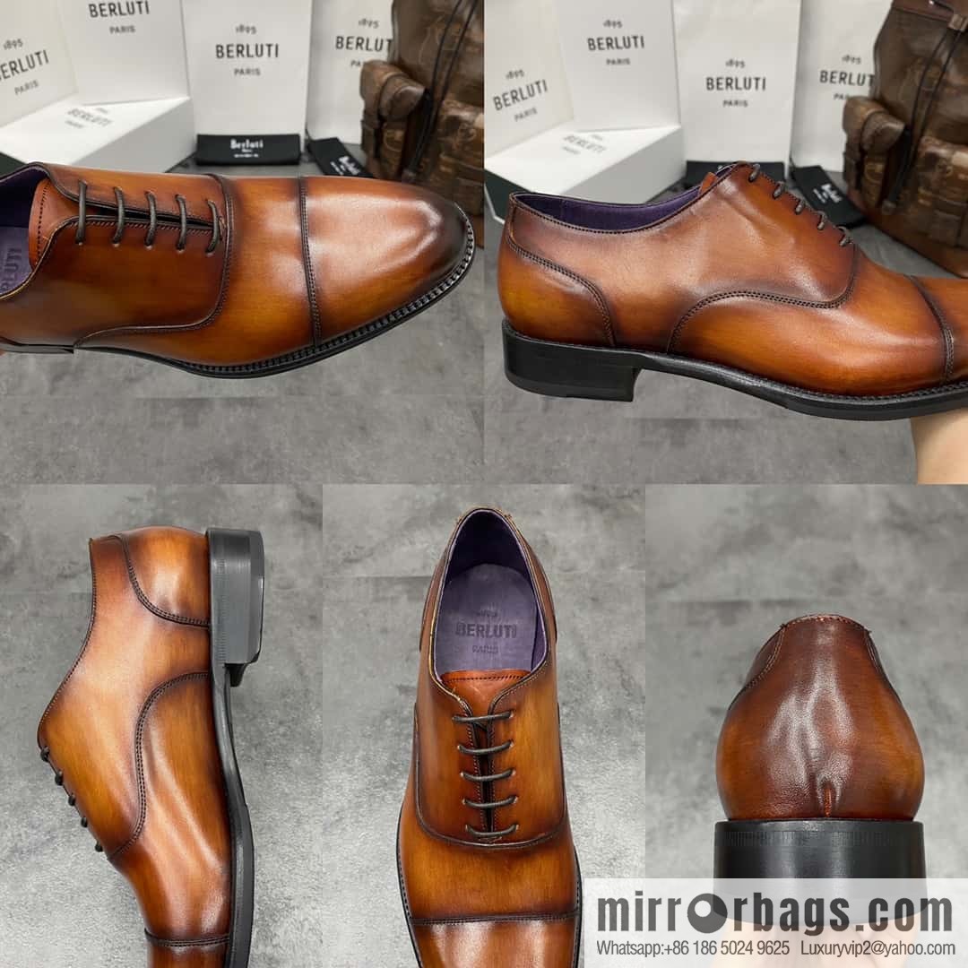 Hot Sale Returns Burlut Galet Hand Polished Cowhide Oxford Shoes