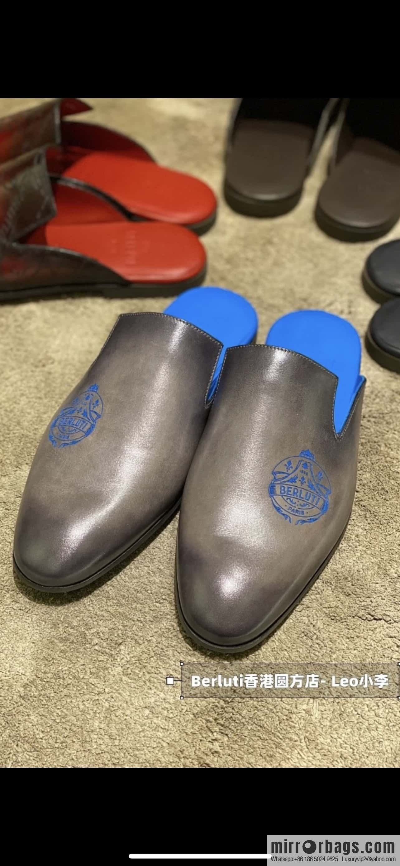 Berluti official website hot sale new tattoo half drag men's shoes CYRUS OMAN leather shoes
