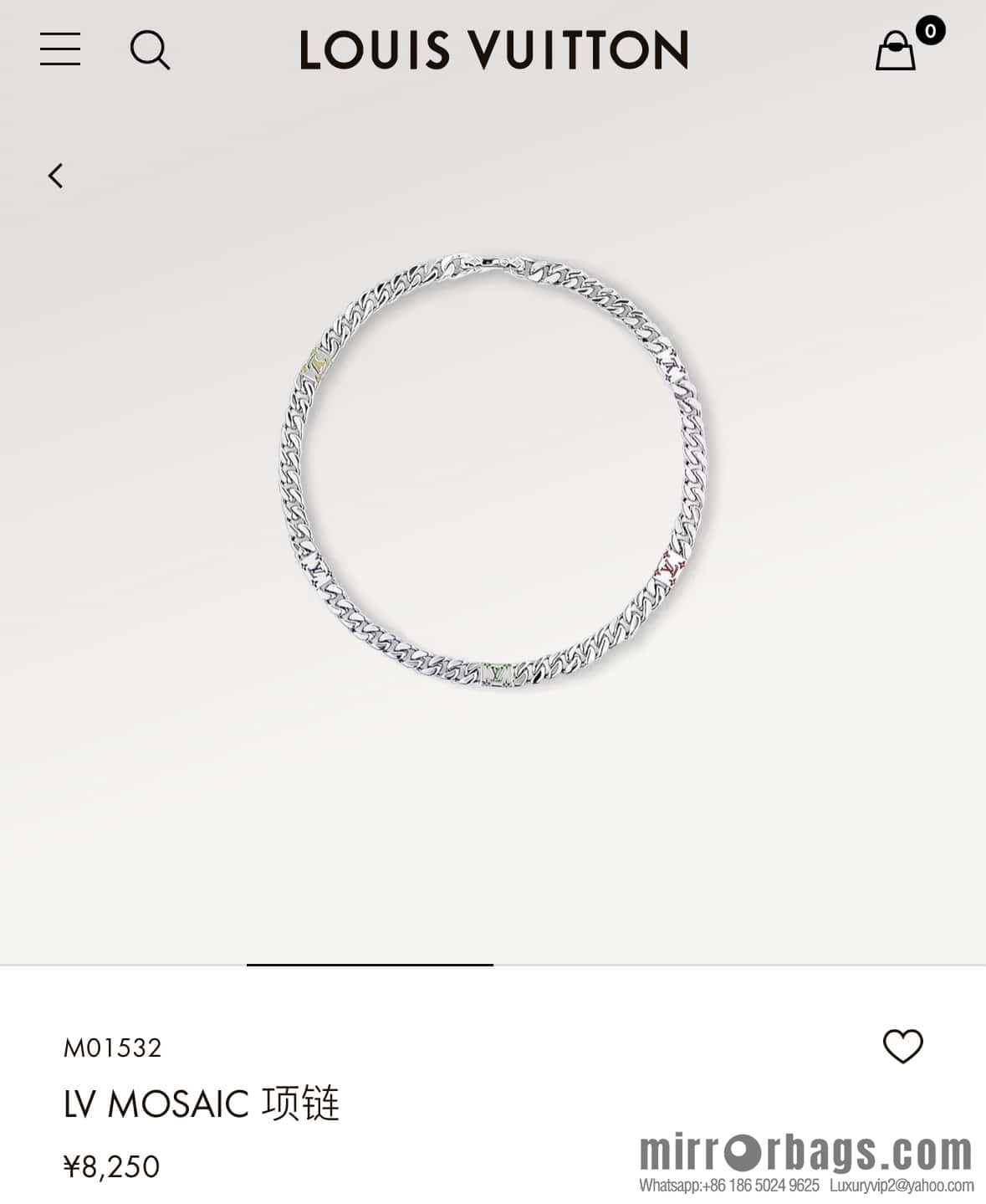 ❗️New ❗️ M01532 LV Louis Vuitton MOSAIC Necklace Bracelet
