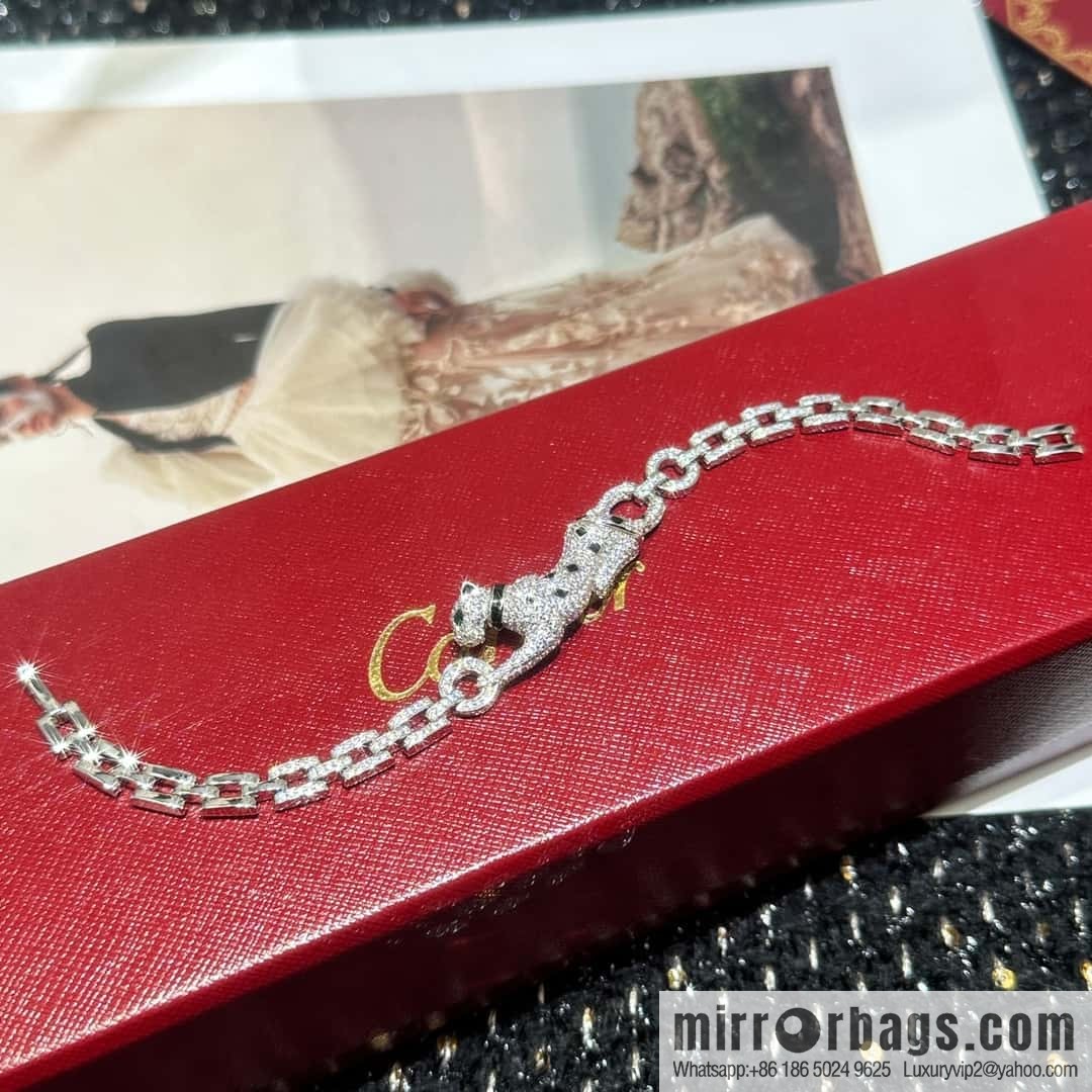 ❗New ❗ ☀ Cartier Cartier Jungle Series Full Diamond Leopard Necklace, Bracelet ☀