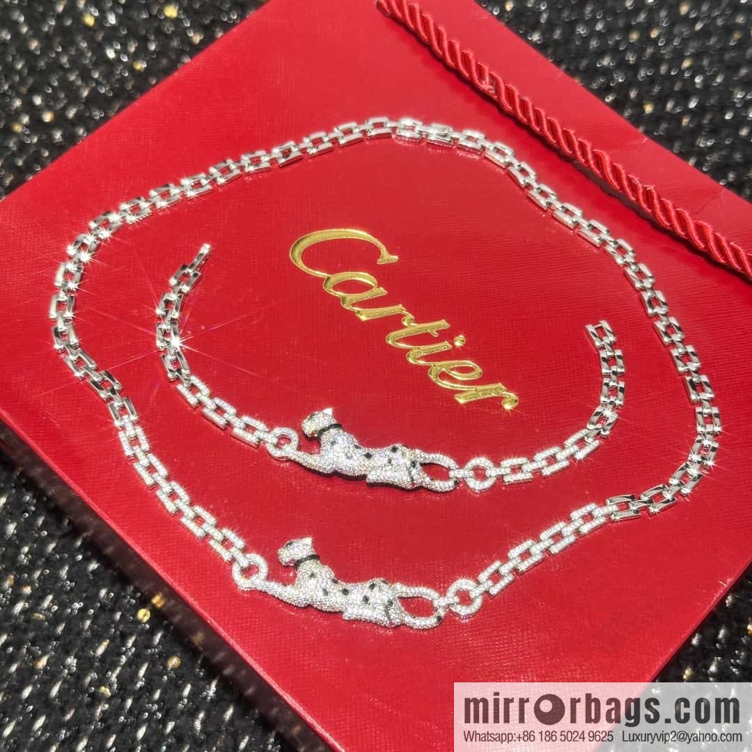 ❗New ❗ ☀ Cartier Cartier Jungle Series Full Diamond Leopard Necklace, Bracelet ☀