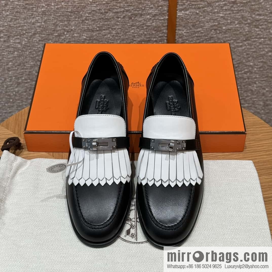 HERMES 227Destin loafers, black/ck89/noir calfskin/calfskin