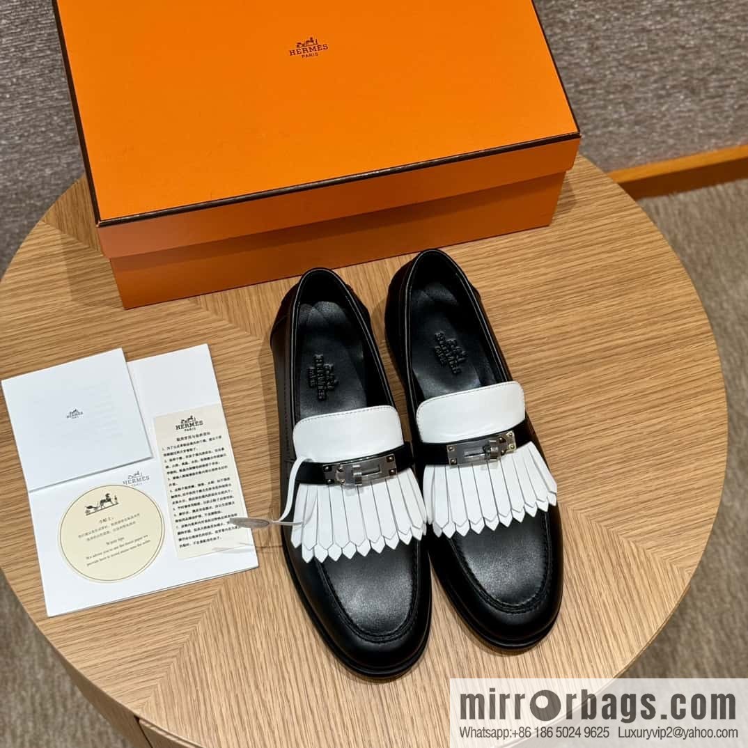 HERMES 227Destin loafers, black/ck89/noir calfskin/calfskin