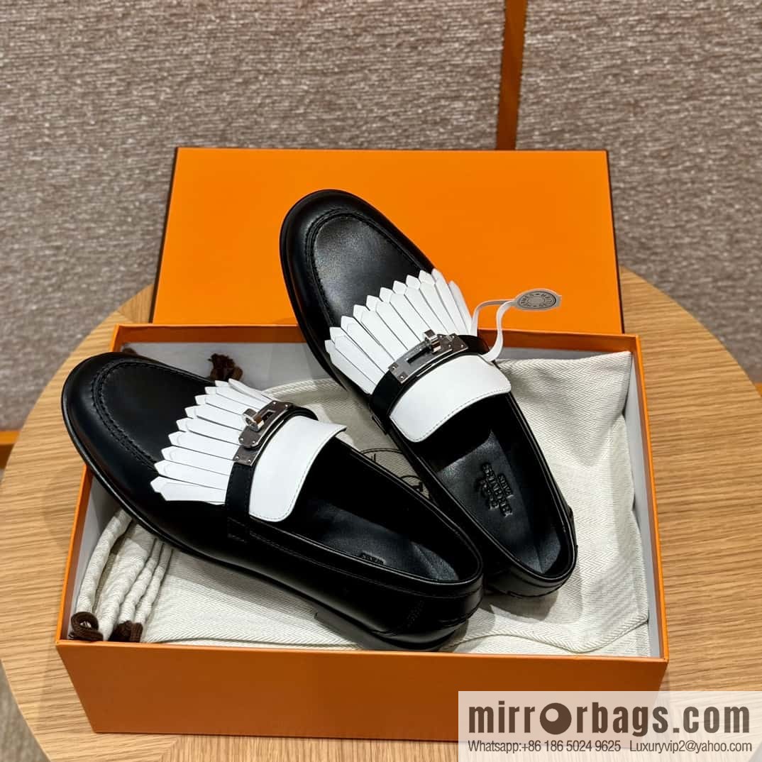 HERMES 227Destin loafers, black/ck89/noir calfskin/calfskin