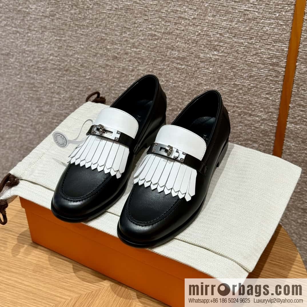 HERMES 227Destin loafers, black/ck89/noir calfskin/calfskin