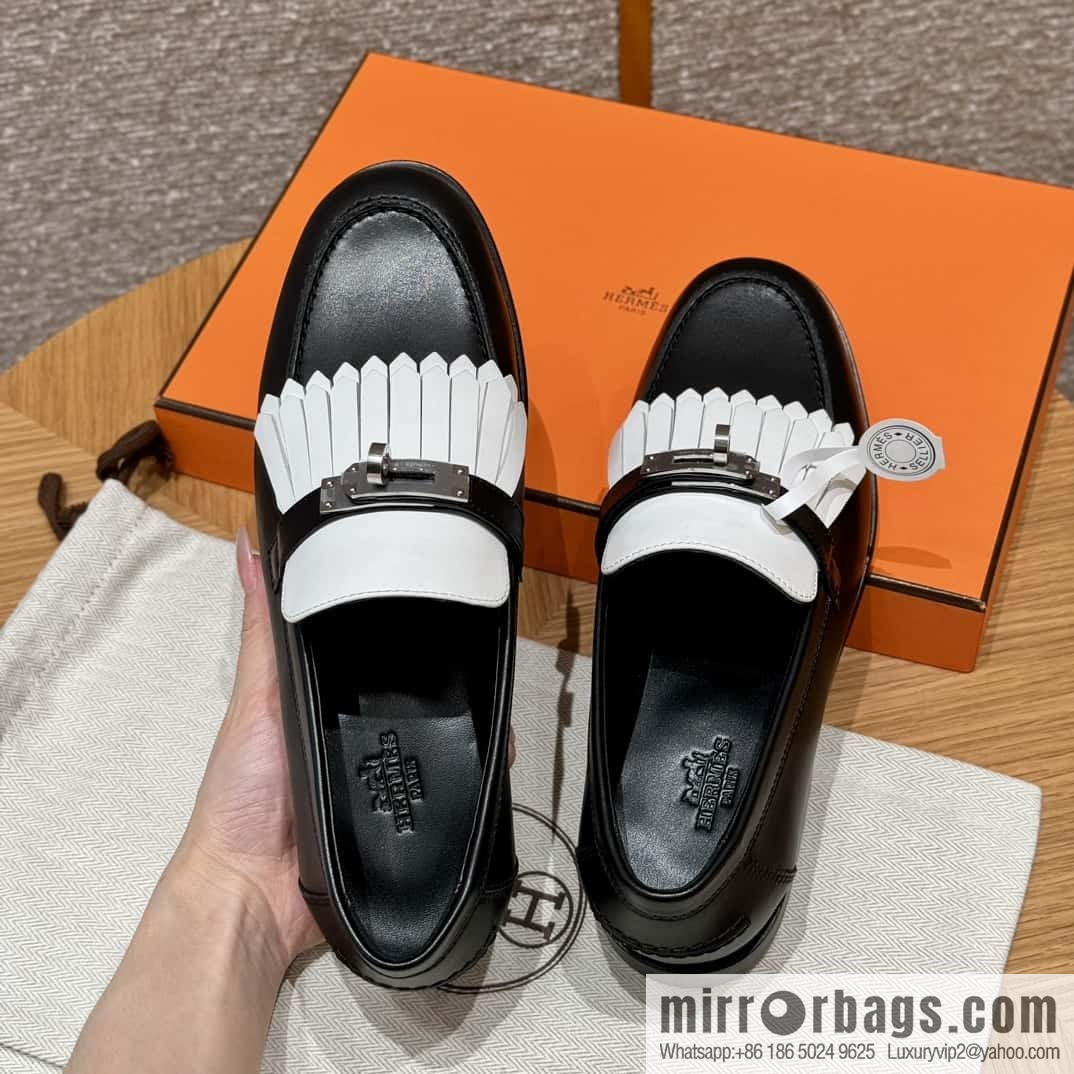 HERMES 227Destin loafers, black/ck89/noir calfskin/calfskin