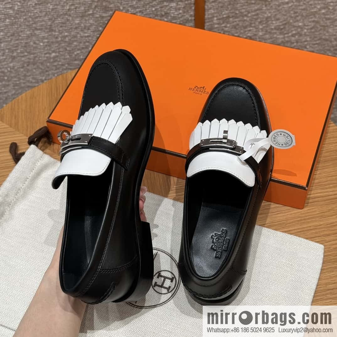 HERMES 227Destin loafers, black/ck89/noir calfskin/calfskin