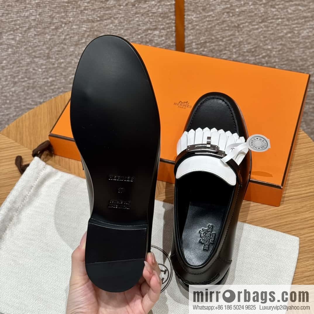 HERMES 227Destin loafers, black/ck89/noir calfskin/calfskin
