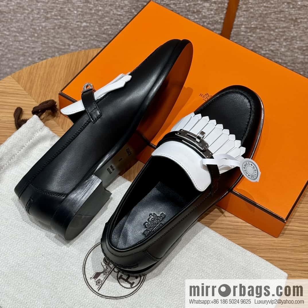 HERMES 227Destin loafers, black/ck89/noir calfskin/calfskin