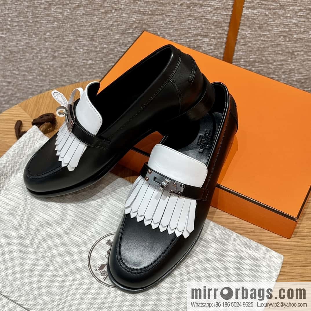 HERMES 227Destin loafers, black/ck89/noir calfskin/calfskin