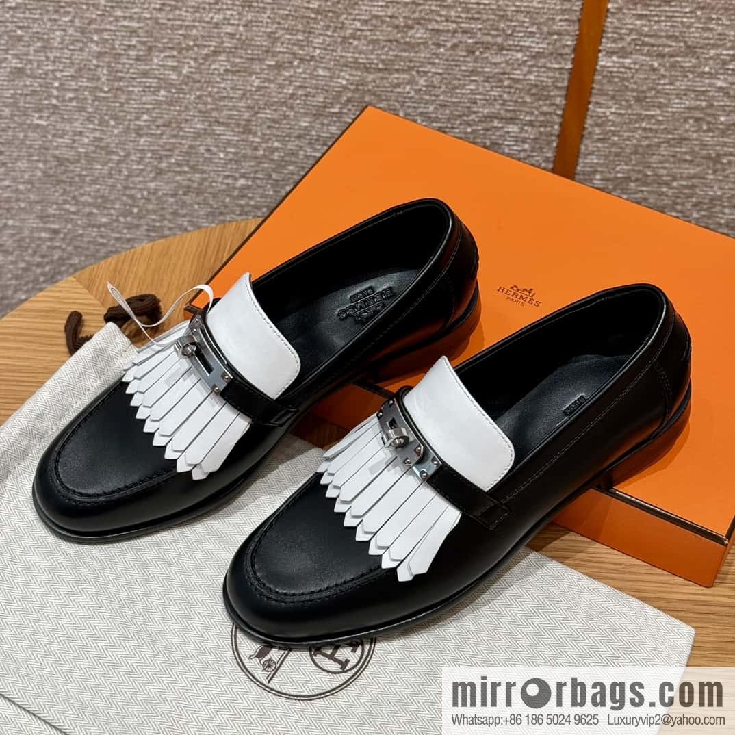 HERMES 227Destin loafers, black/ck89/noir calfskin/calfskin