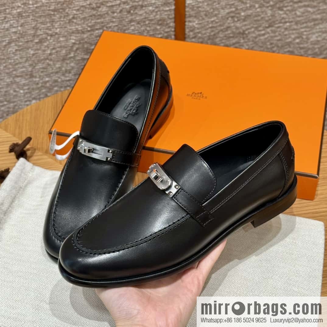 HERMES 227Destin loafers, black/ck89/Black calfskin/calfskin