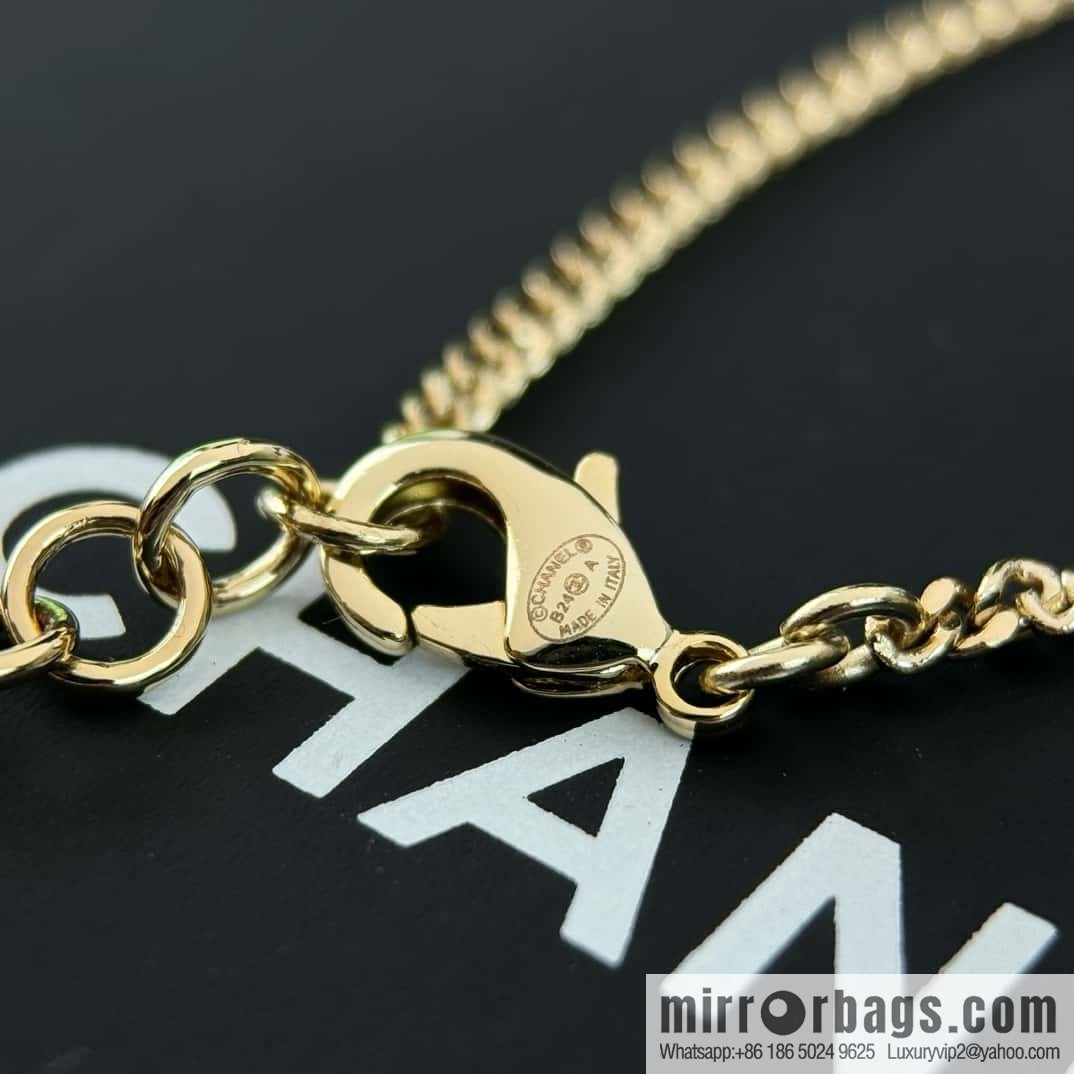 New ☑️ CHANEL double C peach heart love pearl necklace