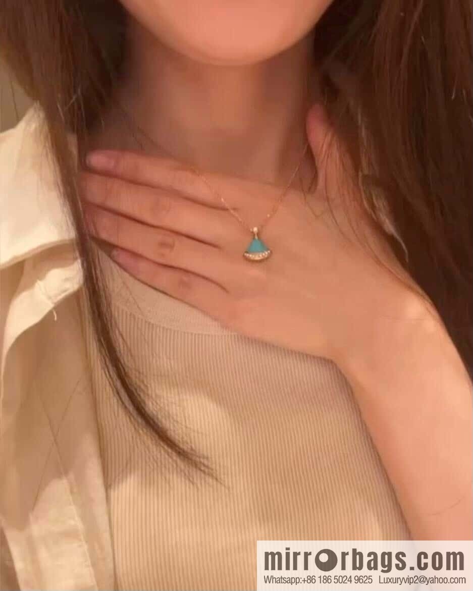 ❗️New ❗️ ☀️ BVLGARI DIVAS'DREAM Liu Yifei same turquoise fan necklace  ☀️