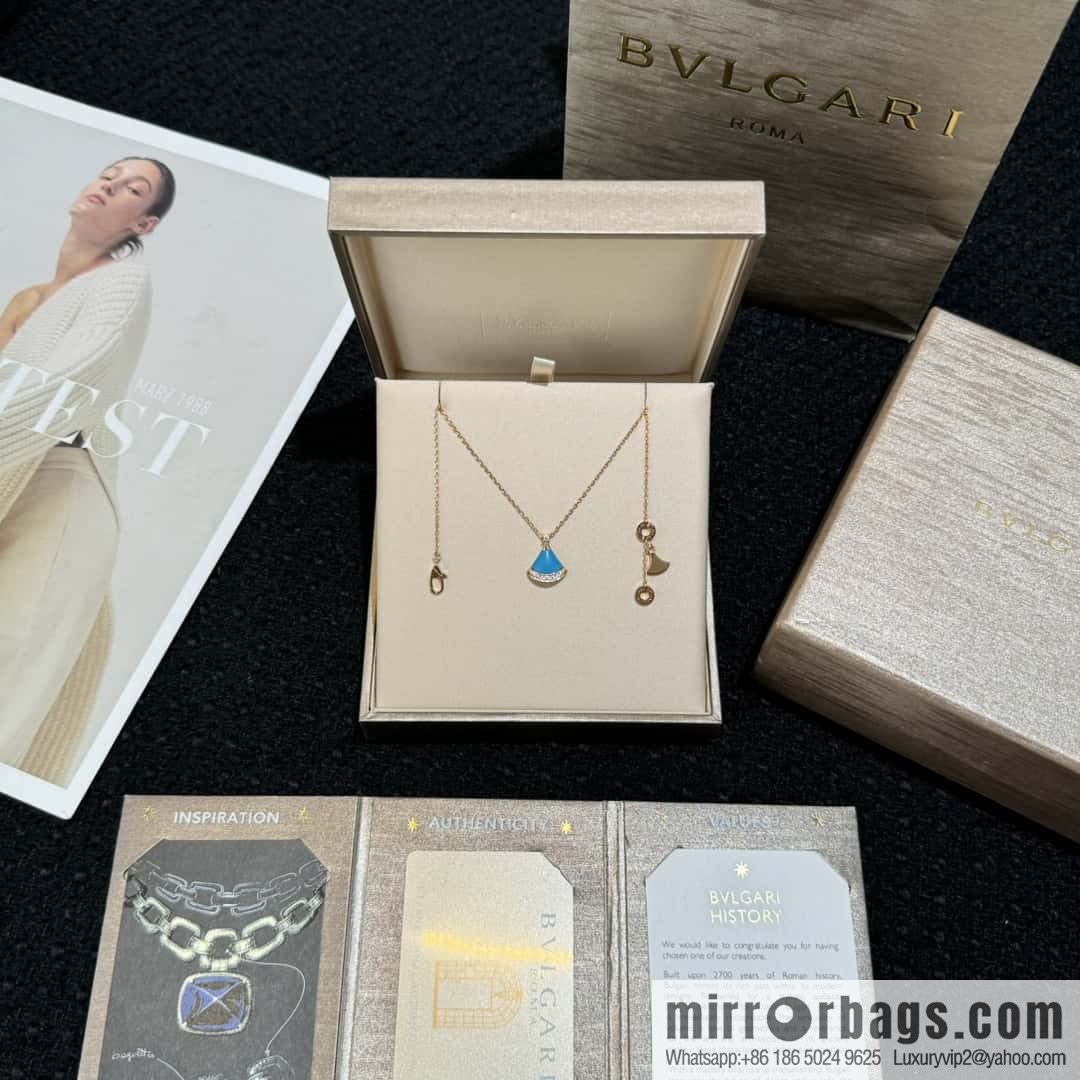 ❗️New ❗️ ☀️ BVLGARI DIVAS'DREAM Liu Yifei same turquoise fan necklace  ☀️