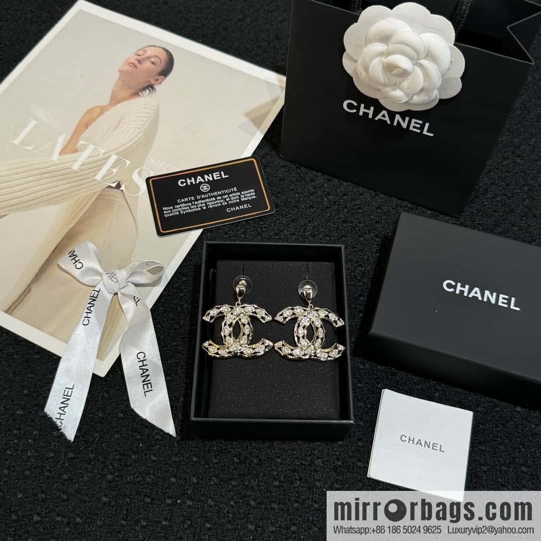 ❗️New ❗️ ☀️ new ☑️ Chanel C2 gold double c stud earrings ☀️