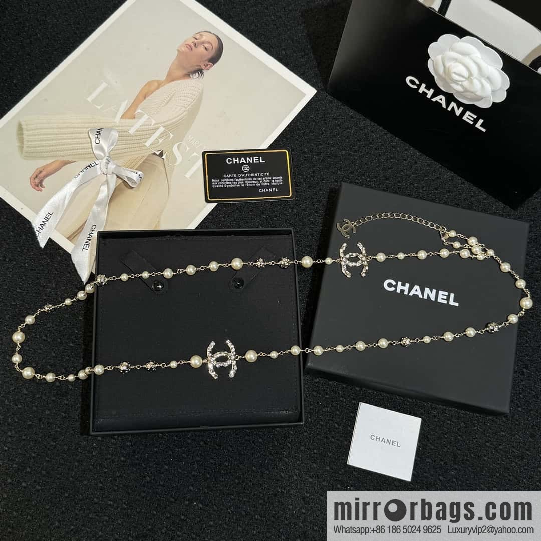 ❗️New ❗️ Chanel sweater chain necklace ☀️ new ☑️ Chanel double c pearl sweater chain necklace ☀️