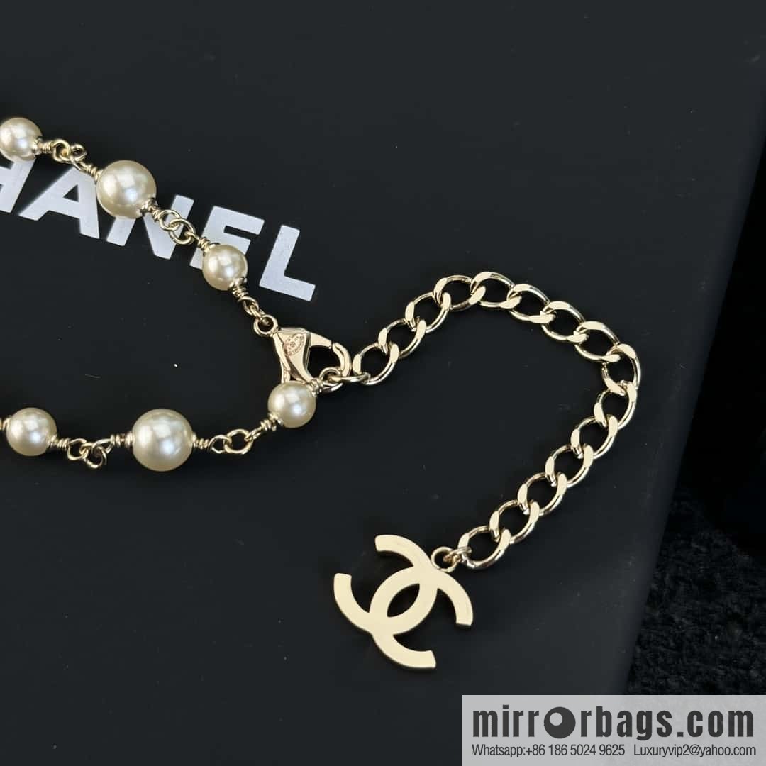 ❗️New ❗️ Chanel sweater chain necklace ☀️ new ☑️ Chanel double c pearl sweater chain necklace ☀️