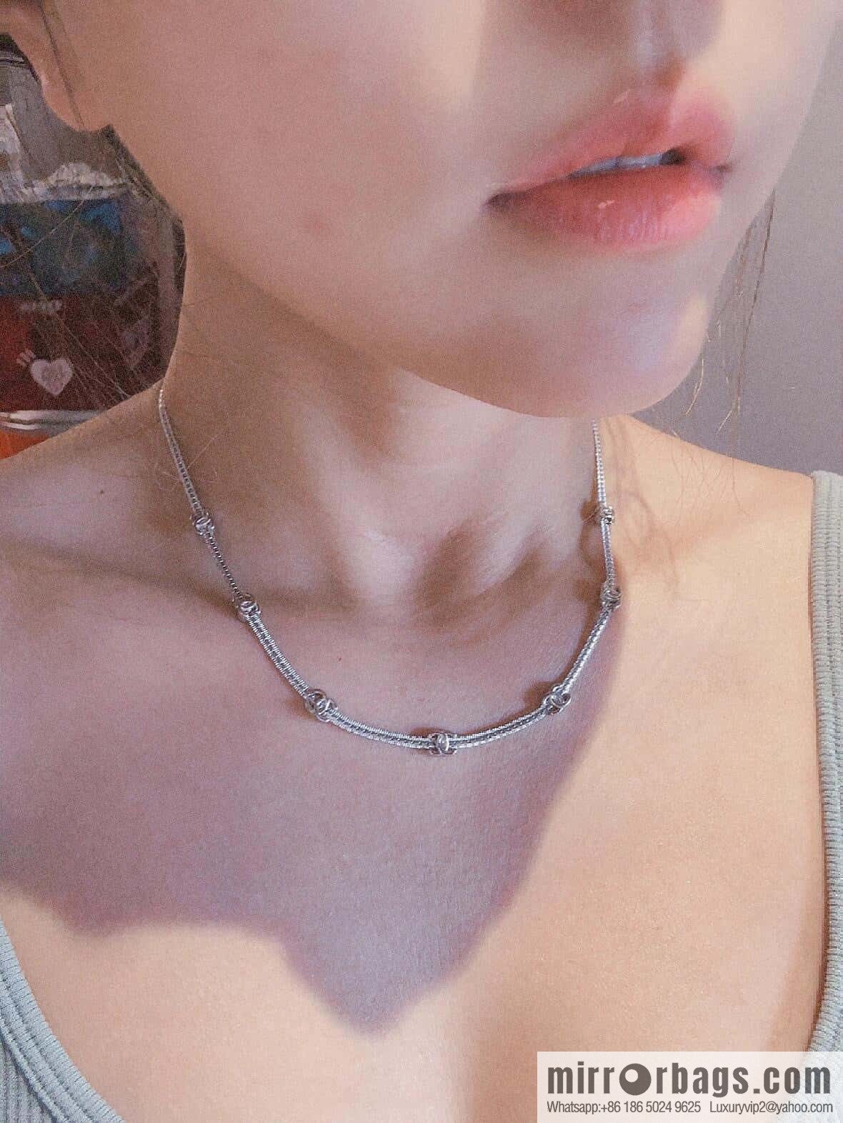 ❗️New ❗️ ☀️ new ☑️ Chanel 5 double c snake bone chain necklace ☀️