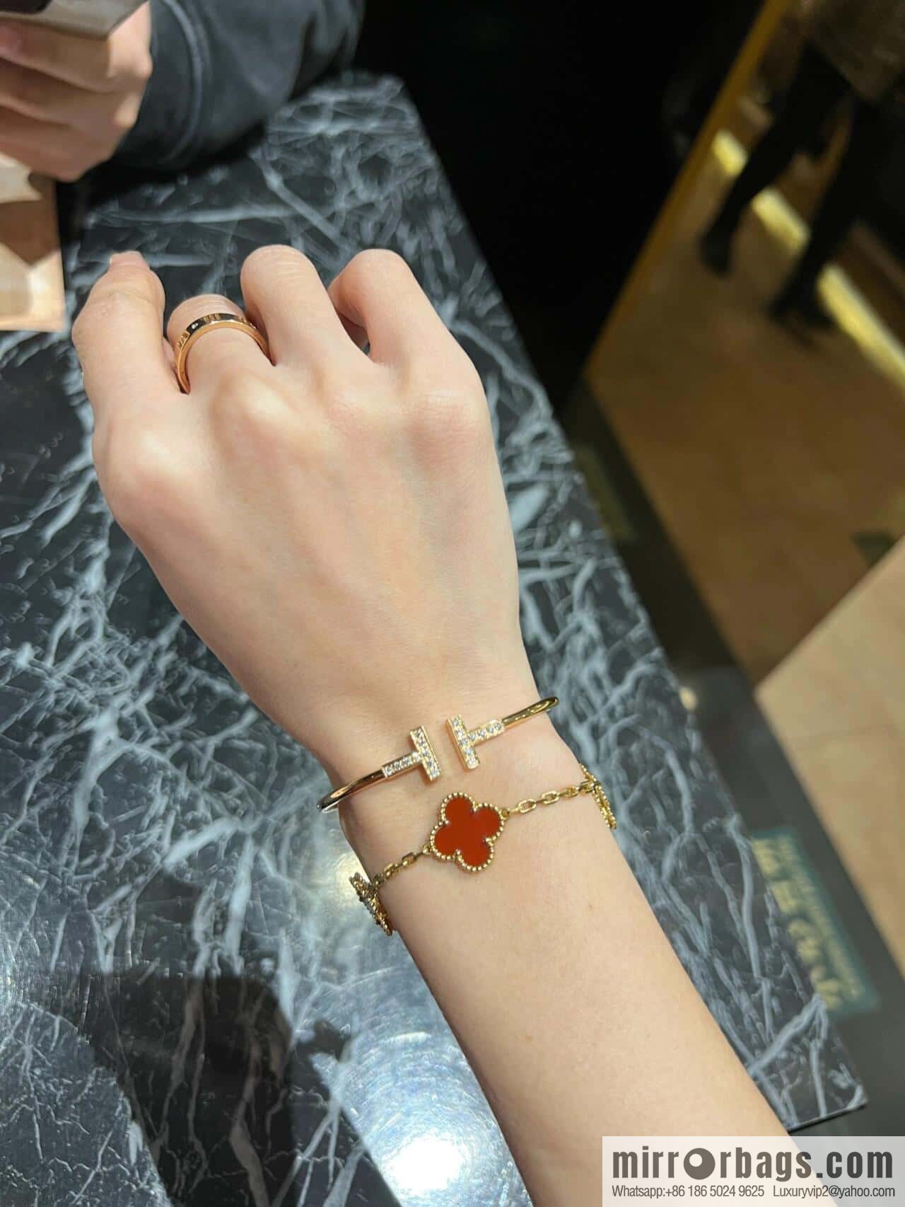 ❗️CNC version ❗️ ☀️ Van Cleef & Arpels agate four-leaf clover five-flower bracelet ☀