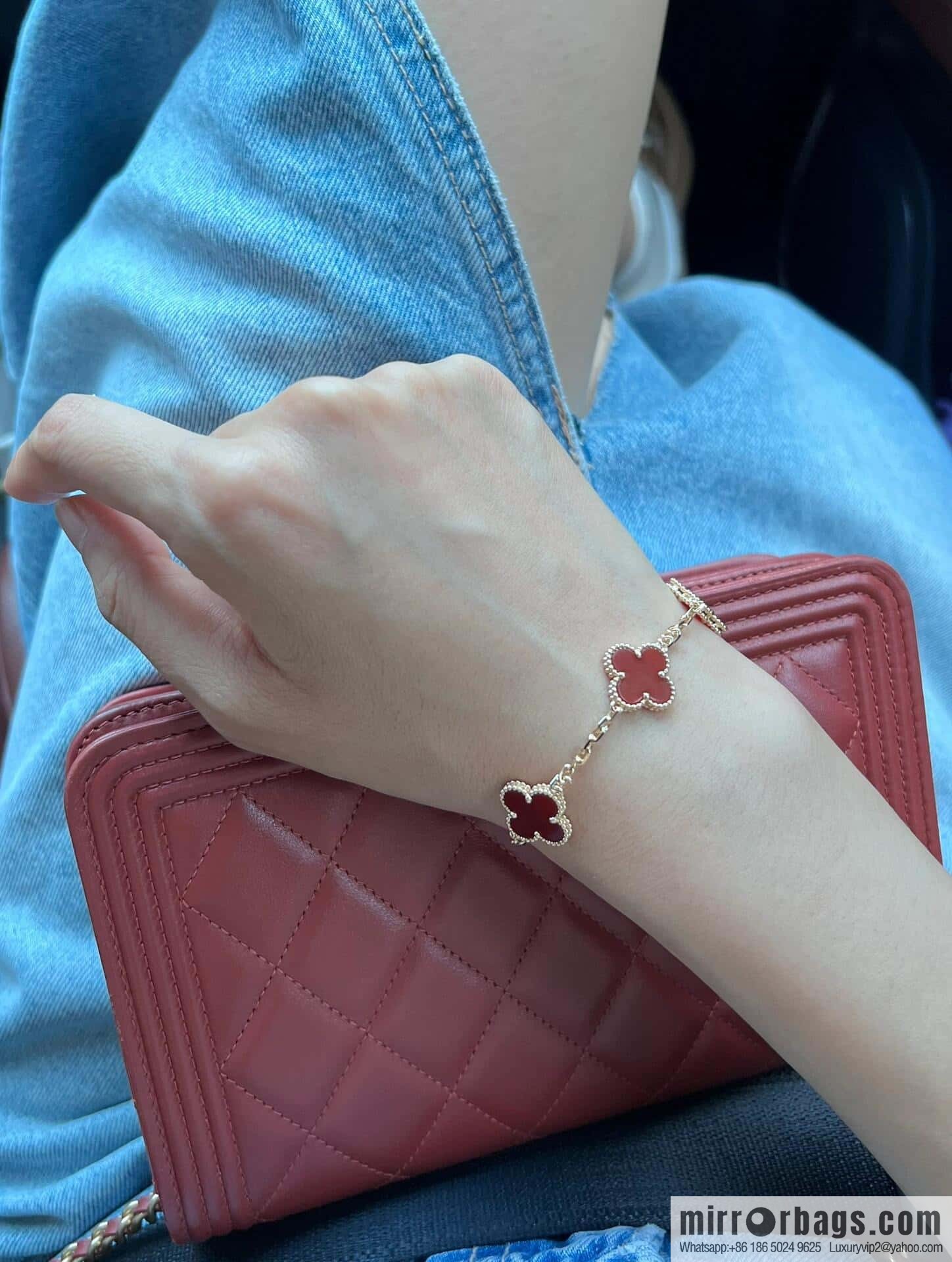 ❗️CNC version ❗️ ☀️ Van Cleef & Arpels agate four-leaf clover five-flower bracelet ☀