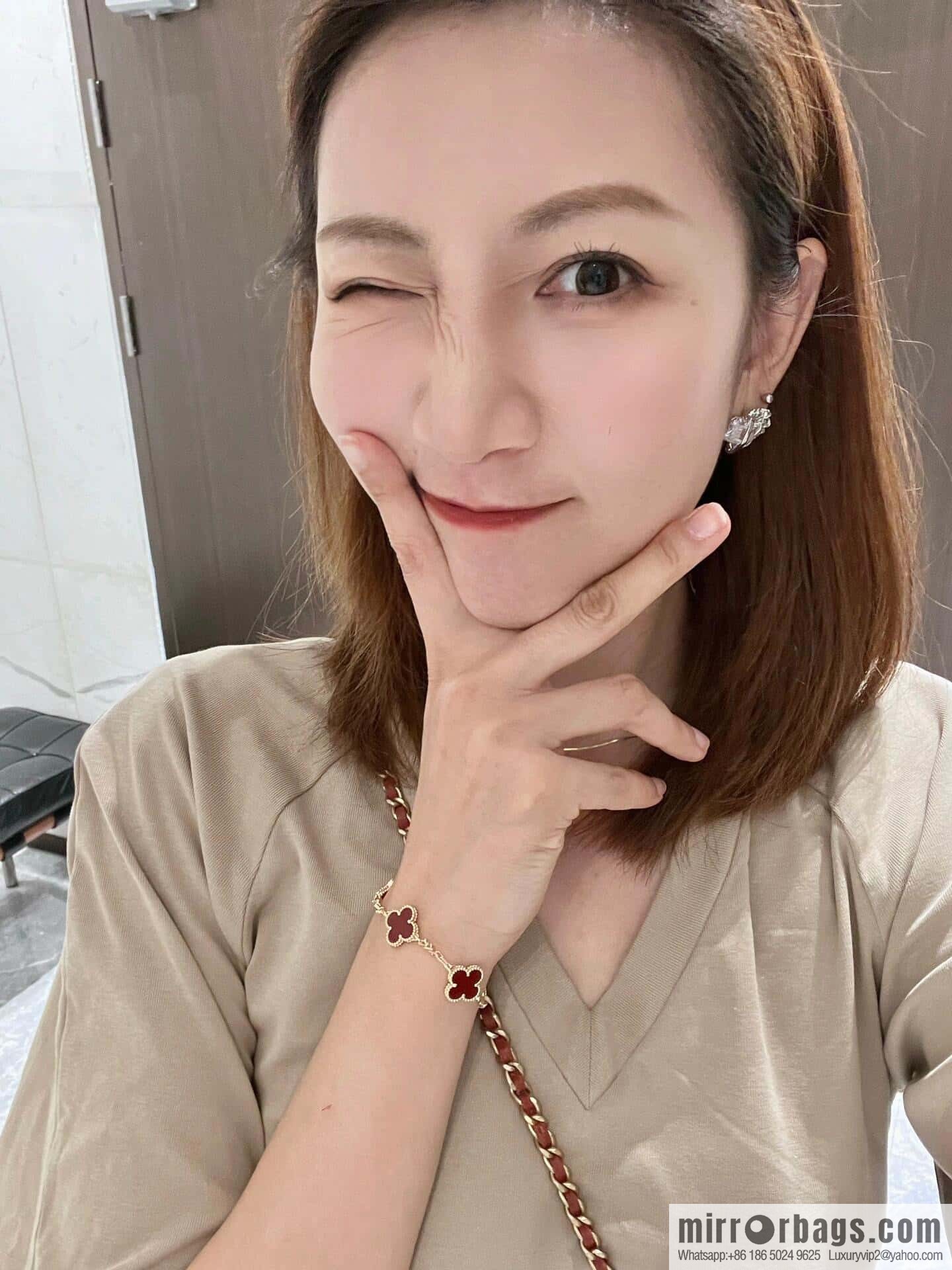 ❗️CNC version ❗️ ☀️ Van Cleef & Arpels agate four-leaf clover five-flower bracelet ☀