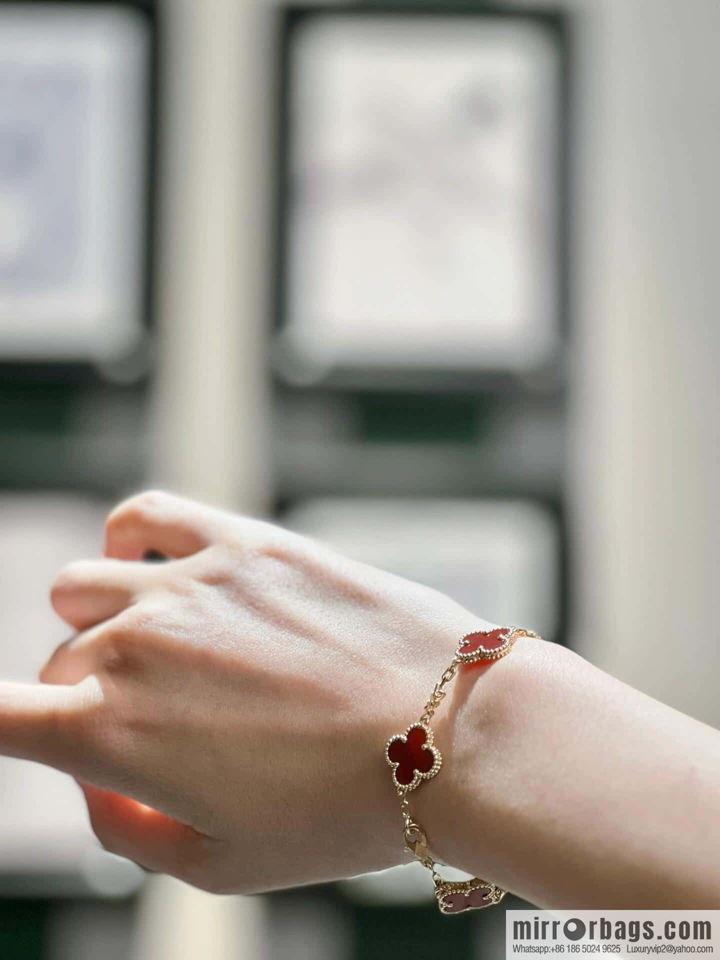 ❗️CNC version ❗️ ☀️ Van Cleef & Arpels agate four-leaf clover five-flower bracelet ☀