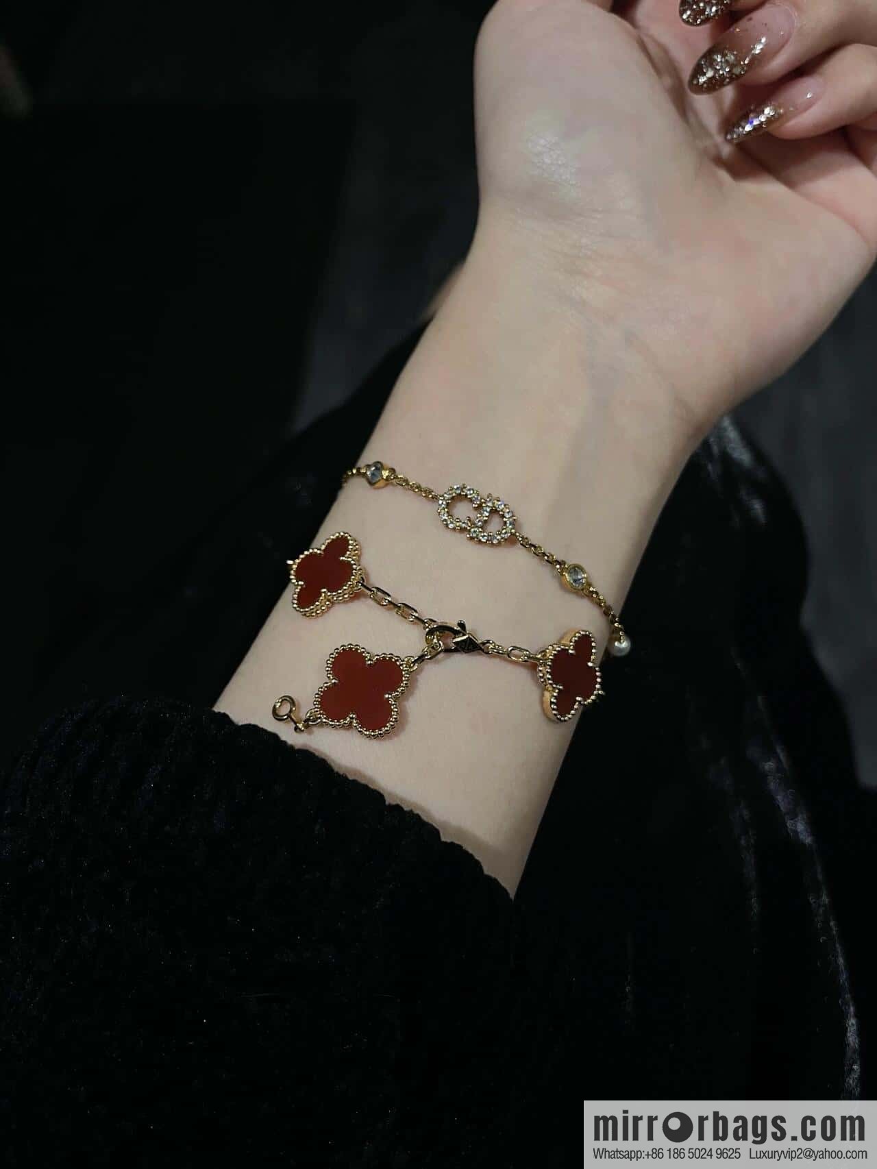 ❗️CNC version ❗️ ☀️ Van Cleef & Arpels agate four-leaf clover five-flower bracelet ☀