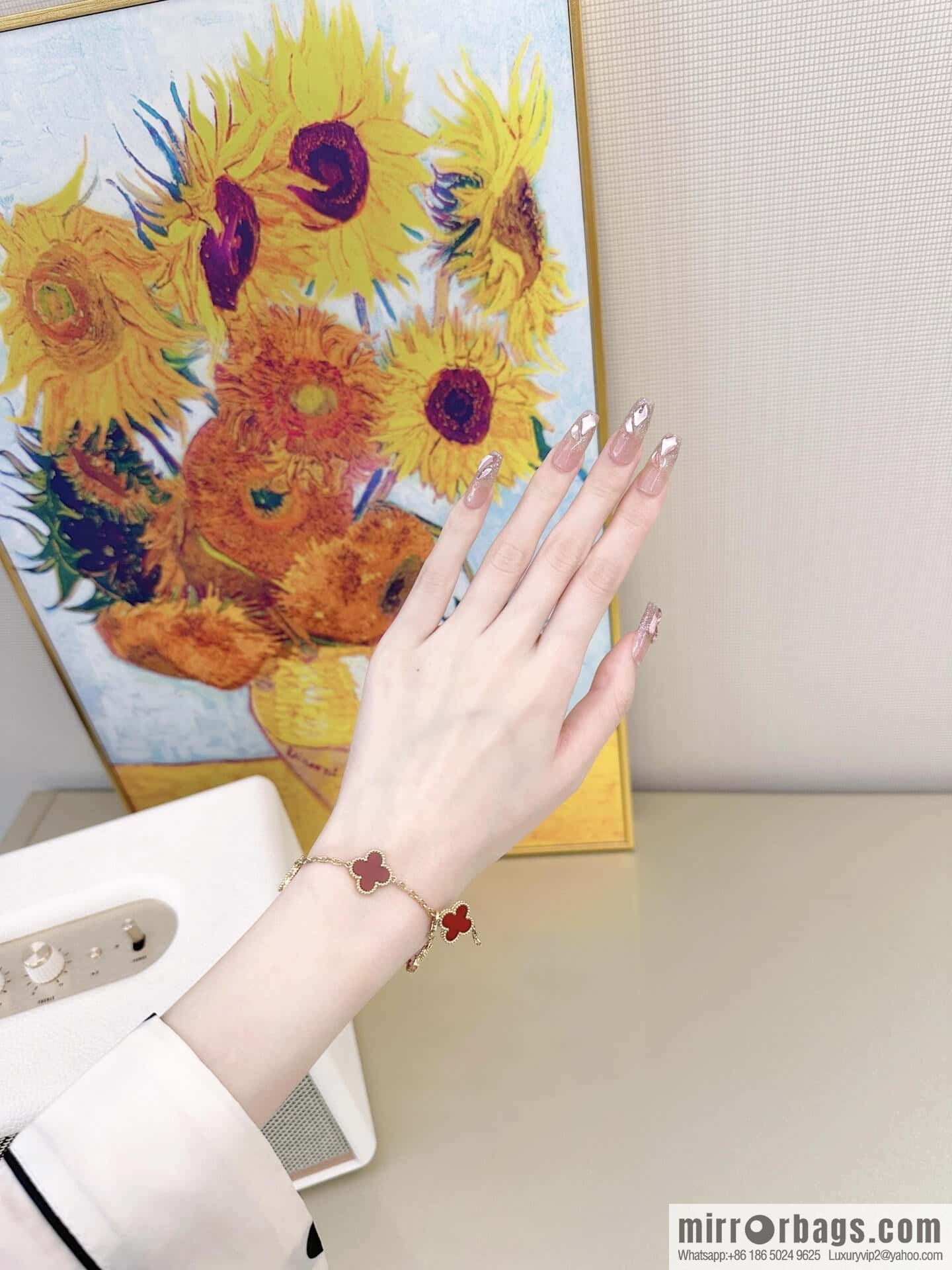 ❗️CNC version ❗️ ☀️ Van Cleef & Arpels agate four-leaf clover five-flower bracelet ☀