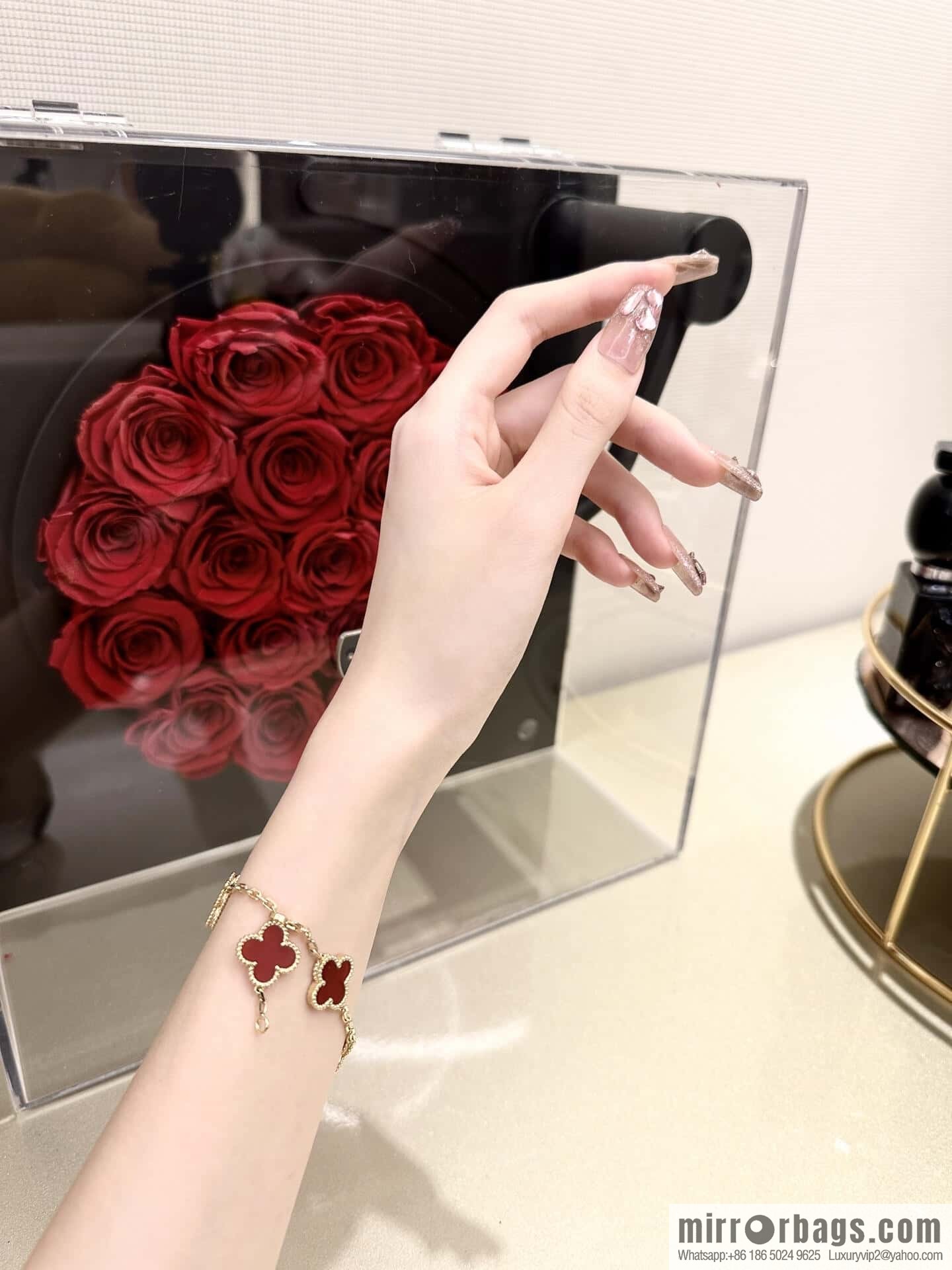 ❗️CNC version ❗️ ☀️ Van Cleef & Arpels agate four-leaf clover five-flower bracelet ☀