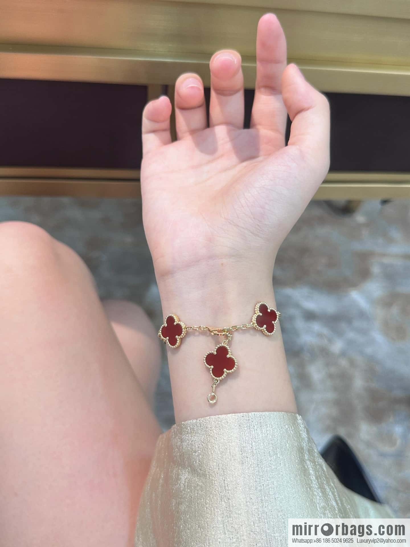 ❗️CNC version ❗️ ☀️ Van Cleef & Arpels agate four-leaf clover five-flower bracelet ☀
