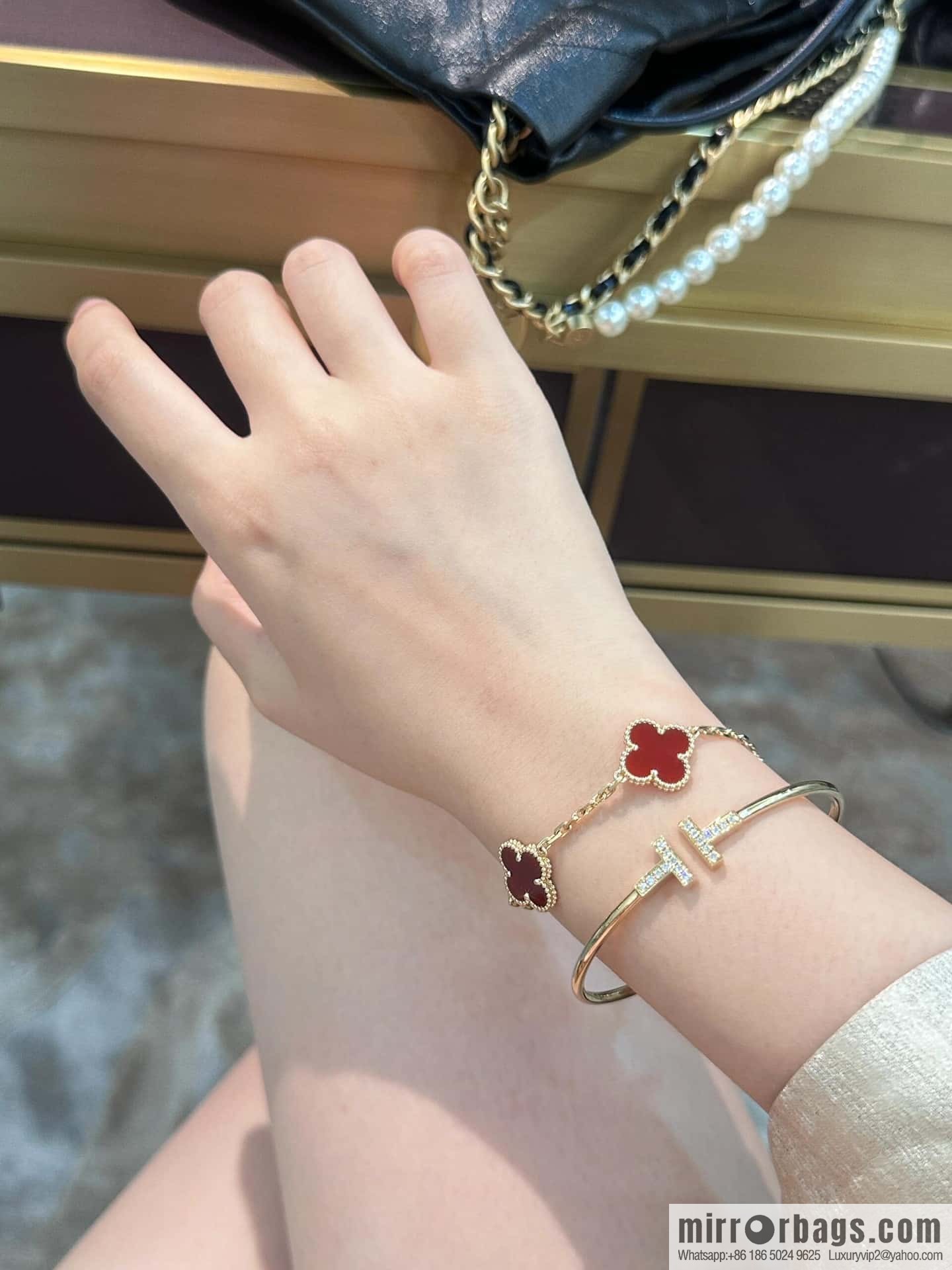 ❗️CNC version ❗️ ☀️ Van Cleef & Arpels agate four-leaf clover five-flower bracelet ☀