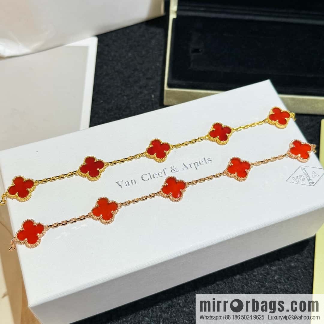 ❗️CNC version ❗️ ☀️ Van Cleef & Arpels agate four-leaf clover five-flower bracelet ☀