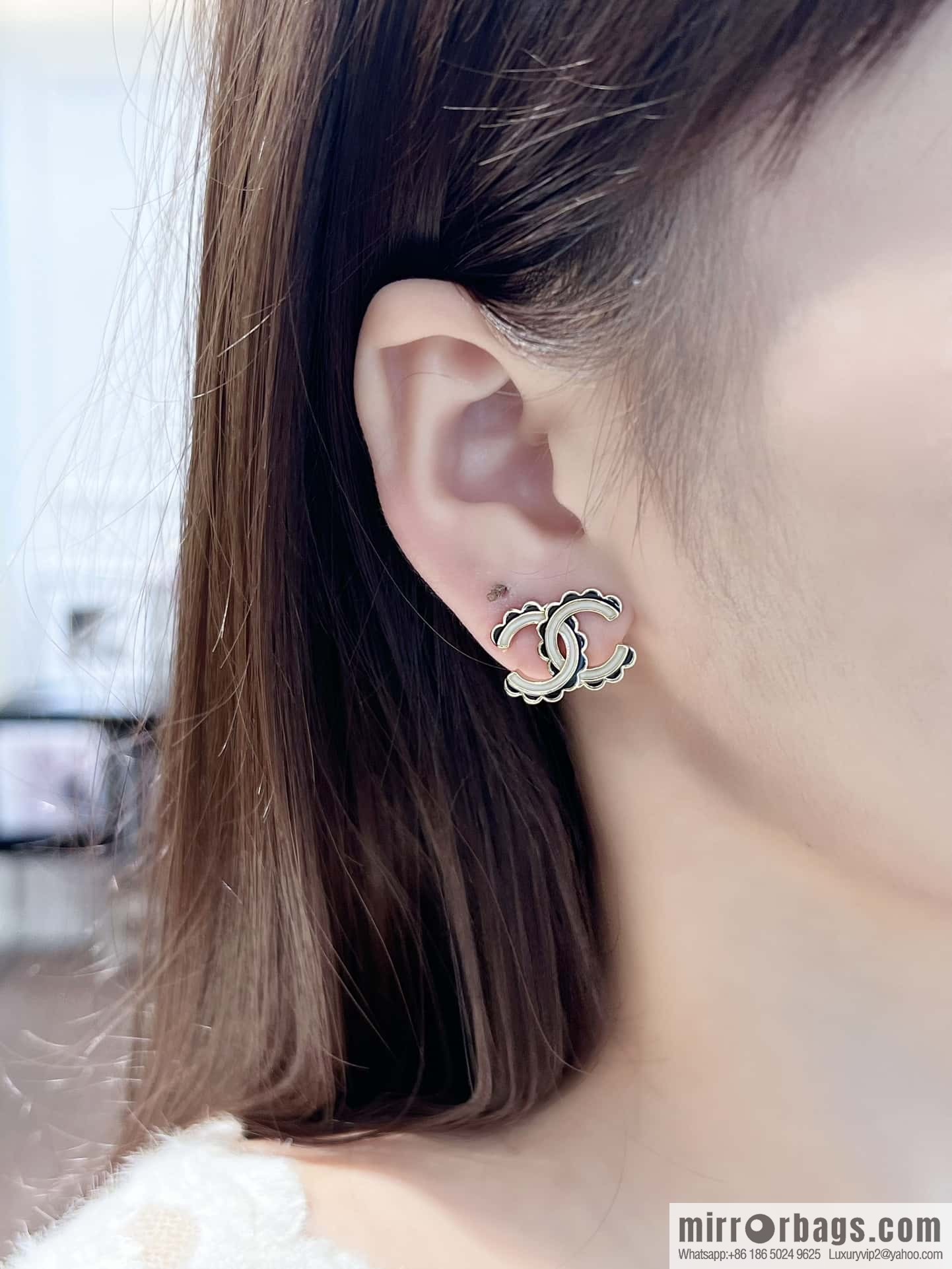 ☀️New ☑️ chanel c1 double c stud earrings