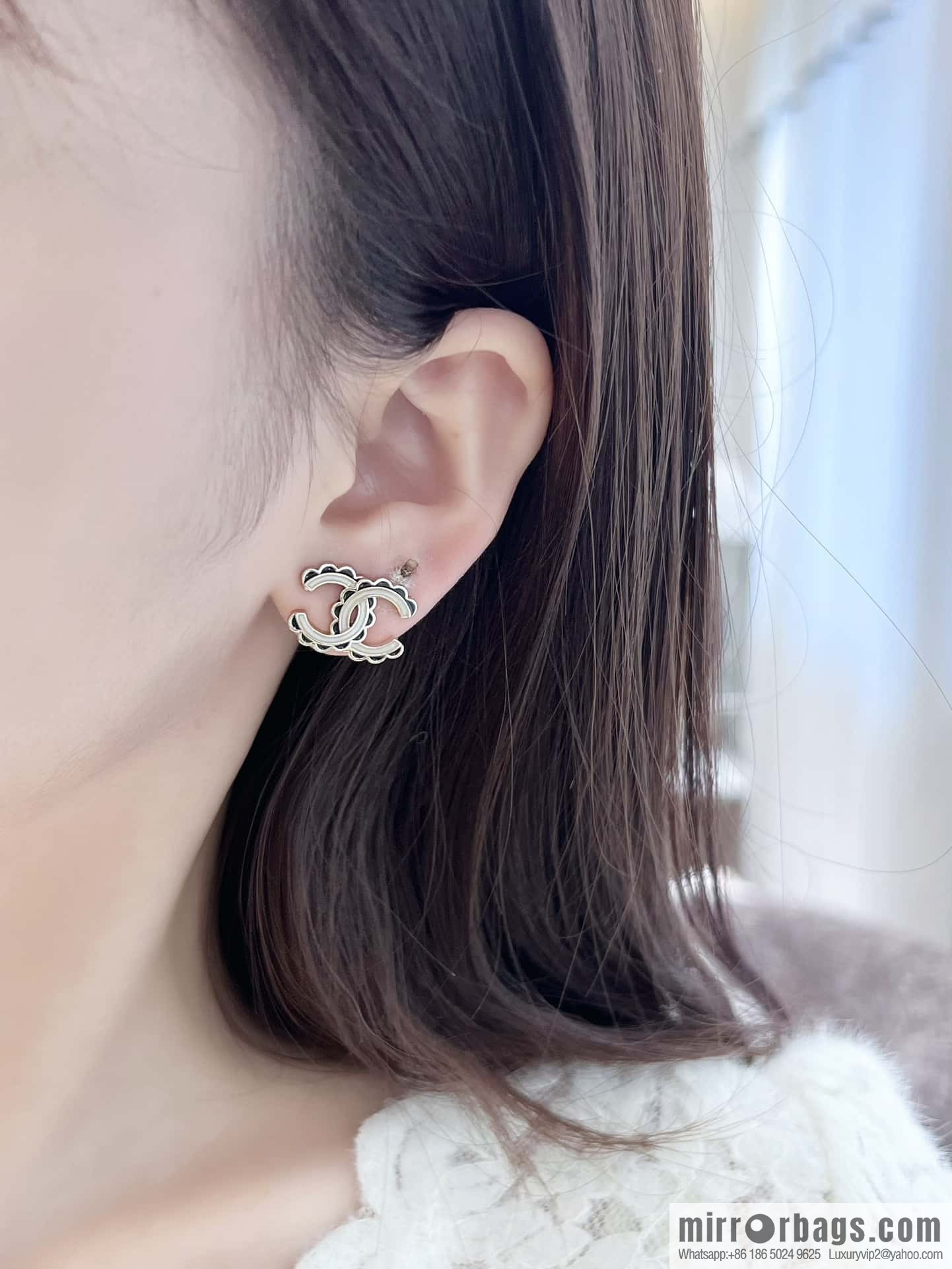 ☀️New ☑️ chanel c1 double c stud earrings