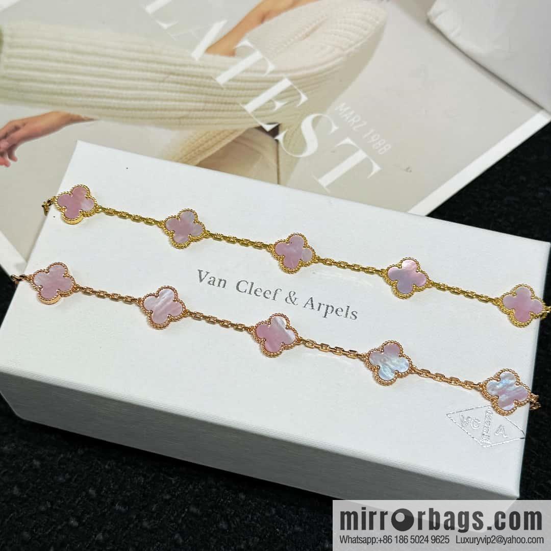 ❗️CNC version ❗️ ☀️ Van Cleef & Arpels powder Fritillary four-leaf clover five-flower bracelet ☀