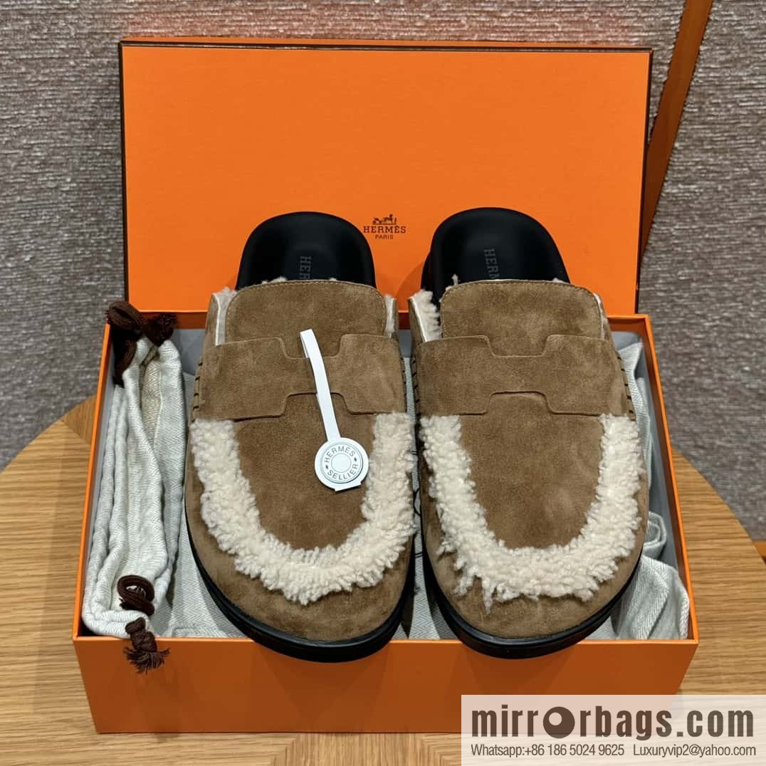 HERMES 190 Go Müller, frosted brown/Brun fume suede calf leather/Suede calf leather