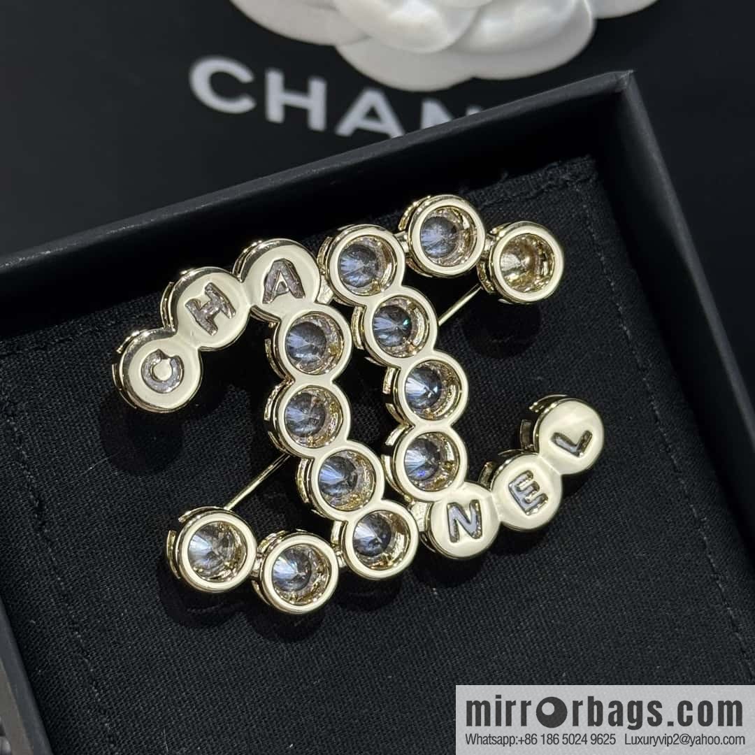 ❗️New ❗️☀️ New ☑️ Chanel Double C Round Diamond Brooch ☀️
