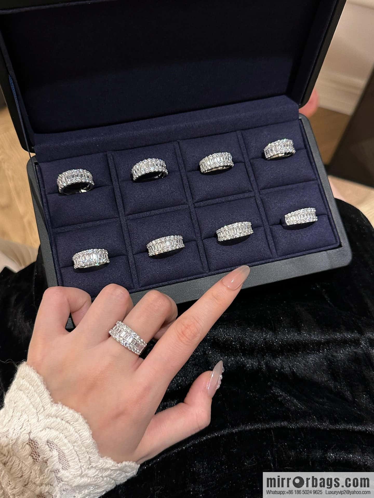 ❗️New ❗️ New ☑️ TIFFANY & Co. Half Full Diamond Square Diamond Ring
